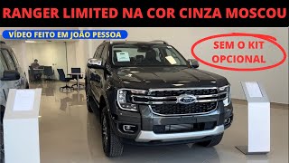 NOVA FORD RANGER LIMITED CINZA MOSCOU 2024 SEM O KIT OPCIONAL [upl. by Lesirg120]