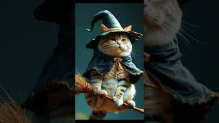 The witch is coming halloween happyhalloween cat funnycats [upl. by Michaeline]