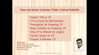 Time and Action Calendar TNA  Critical Path  CP  Lingerie Merchandising   English [upl. by Oaks]