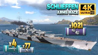 Battleship Schlieffen Secondary monster with 1k hits  World of Warships [upl. by Feodor]