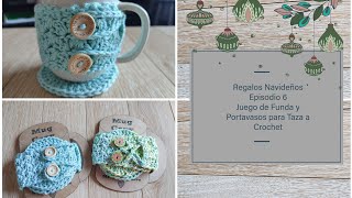 🎄 Regalos Navideños Episodio 6 🎄Juego de Funda y Portavasos para Taza a Crochet [upl. by Wernher]