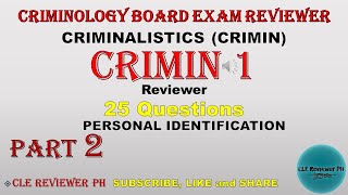 CRIMIN 1 Part 2  Criminology Board Exam Reviewer  CLE Reviewer PH [upl. by Onfroi]