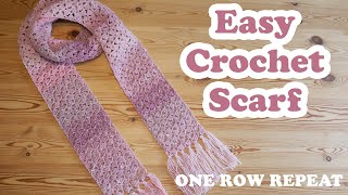 EASY Crochet Scarf  Comfy Cluster Scarf ONE row repeat [upl. by Annoyk824]