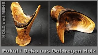 Goldregen drechseln  Schale  Pokal  Deko [upl. by Zack]