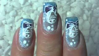 Christmas Nail Art Design quotJingle Bellsquot ☖ Weihnachtsnägel  Glocken ☖ Schwammtechnik [upl. by Elbas648]