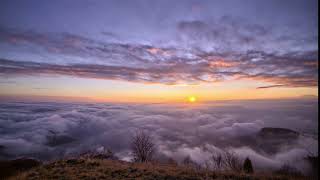 Sunset Above the Clouds Sky Timelapse Nature HD Scene Video Background Loop [upl. by Juetta]