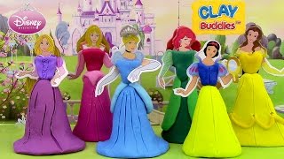 Disney Princess Clay Buddies Pâte à modeler Robes ♥ Rapunzel Cinderella Snow White [upl. by Auoz]