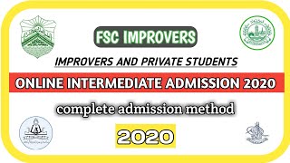 How to apply for FSC improvement admission 2020  Online Intermediate Admission 2020 [upl. by Eojyllib387]