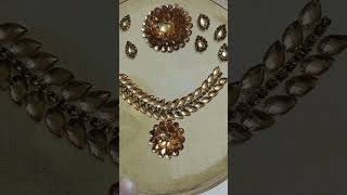 Crystal handmade stone work necklace 😘 part 2shortsfeed shortsvideo vairalshorts [upl. by Jaf]