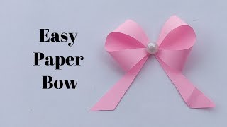 How To Make Bow Out Of Paper  Easy Paper Bow [upl. by Rodl]