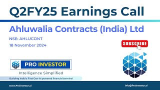 Ahluwalia Contract India Ltd  Q2FY25  Earnings Conference Call  earningcall concall [upl. by Tabitha293]