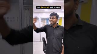 Extrovert vs Introvert🙄😂 Reaction in Public shorts officelife comedy [upl. by Sowell957]