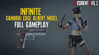 Resident Evil 2 Remake  Infinite Samurai Edge Albert Model With Hand Grenade Full Gameplay Hardcore [upl. by Nangatrad456]