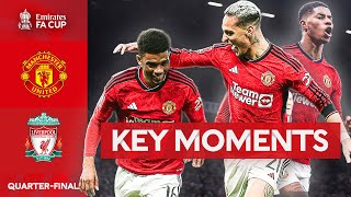 Manchester United v Liverpool  Key Moments  Quarterfinal  Emirates FA Cup 202324 [upl. by Conley]