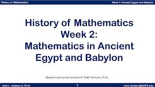 Math History 21 Ancient Egyptian Mathematics [upl. by Rotow]