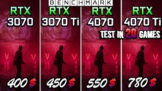 RTX 3070 vs RTX 3070 ti vs RTX 4070 vs RTX 4070 Ti  Test in 20 Games  1440p [upl. by Bonar928]