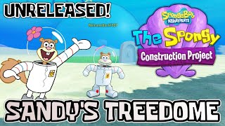 I Went to SANDYS TREEDOME EARLY in The Spongy Construction Project Roblox [upl. by Maram928]