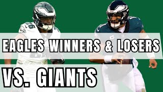 Philadelphia Eagles WINNERS amp LOSERS against the New York Giants [upl. by Alda]