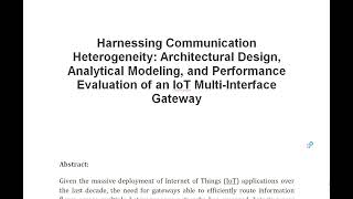 Harnessing Communication Heterogeneity Architectural Design Analytical Modeling and Performance Ev [upl. by Nogaem762]