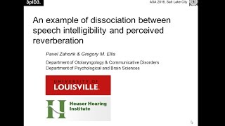 An example of dissociation between speech intelligibility and perceived reverberation [upl. by Sigmund]