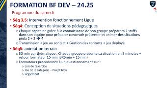 programme de formation BF DEV La bolle 20242025 [upl. by Dickenson]