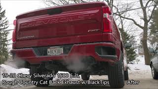 1920 Chevy Silverado 1500 53L Rough Country Cat Back Exhaust wBlackTips [upl. by Ioves]