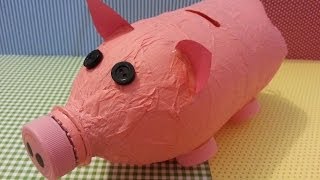 TUTORIAL SALVADANAIO con una BOTTIGLIA di plastica rIcIcLoDiY [upl. by Airrehs]