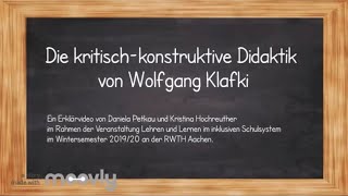 Die kritischkonstruktive Didaktik von Wolfgang Klafki [upl. by Aneger]