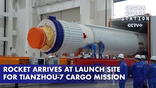 Rocket Arrives at Launch Site for Tianzhou7 Cargo Mission [upl. by Sabino312]