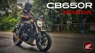 HONDA CB650R  Hondas Neo Cafe Racer  Bike Review and Impressions [upl. by Malet]