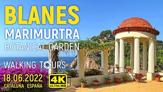 4K Blanes Catalonia Spain Marimurtra Botanical Garden Walking Tour • June 2022 [upl. by Nnylaj]