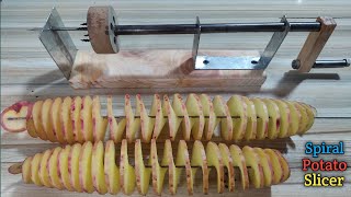 How To Make A Spiral Potato Cutter  Diy Spring Potato Machine 🥰 [upl. by Bridges]