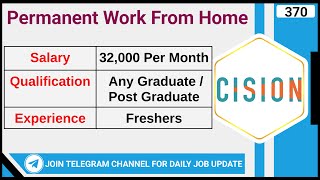 Permanent Work From Home  Full Time Job  Cision Job  Online Job  Customer Content Specialist Job [upl. by Alur885]