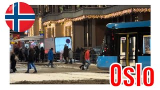 Trikken i Oslo The Oslo tram Video 21 12 2023 5 07 07 PM [upl. by Mattie662]