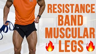 Resistance Band Muscular Legs 15 Minute Home Workout [upl. by Matilda]