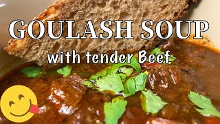 Goulash Soup with tender Beef  Everyone can do at home  with subtitle tutorial [upl. by Aianat]