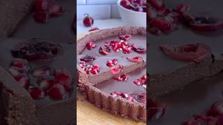 Vegan chocolate cherry tart 🍒chocolate cherry vegandessert christmasrecipe christmas [upl. by Andris35]