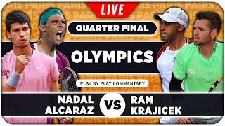 NADAL  ALCARAZ vs RAM  KRAJICEK • Paris Olympics 2024 • LIVE Tennis Play by Play Stream [upl. by Luigino]