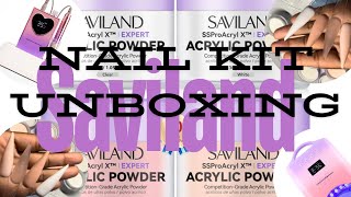 Let’s try a 10 Saviland acrylic kit from Amazon Unboxing new nail drill and lamp✨ [upl. by Krysta]