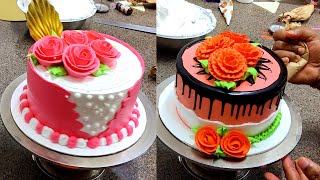 So Beautiful Flowers Cake Decorating Ideas  Simple Cake Design  Flowers For Cake Decoration [upl. by Trini511]