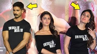 Uncomfortable Shahid AVOIDING Kareena At Udta Punjab Trailer Launch Full Video HD [upl. by Barnebas]