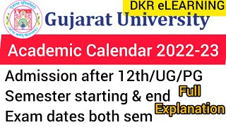 Gujarat University Academic Calendar 202223 [upl. by Groot]