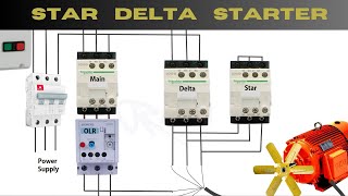 star delta power and control wiring with timer [upl. by Claudelle]