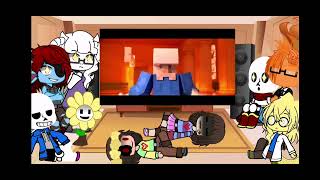 Undertale reacts to frisk stronger than you minecraft version with intro but no outro [upl. by Froma64]