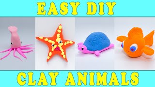 Easy Clay Animals For Beginners 5 In 1 Clay Making Tutorial [upl. by Inalaehak763]