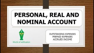 Basics of Accounting Part 1 Hindi Classification of Accounts Personal Real and Nominal [upl. by Alyl425]