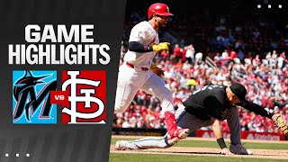 Marlins vs Cardinals Game Highlights 4624  MLB Highlights [upl. by Nauqit649]