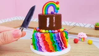 SO SATISFYING 🌈 CHOCOLATE Whipped Cream Cake  1000 Best of ASMR Miniature Baking [upl. by Ennayar]