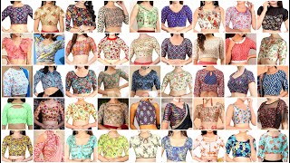 🎨 Printed Blouse Neck Patterns New Model  Floral Print Saree Blouse Designs 2023 [upl. by Forbes]