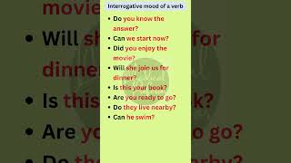 Interrogative mood of a verb  Basic English Grammar shorts [upl. by Nylyahs]